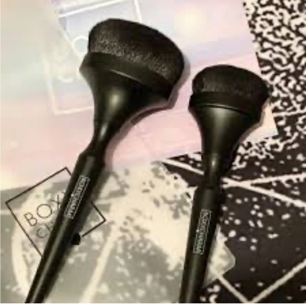 Boxycharm x Complex Culture Plush Powder & Contour Brush Set - Black (2pc